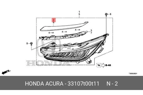 Honda City (2022 Yılında Çıkan Kasa) Far Üst Plastiği Sağ (Oem No: 33107-T00-T11) ürün görseli 1