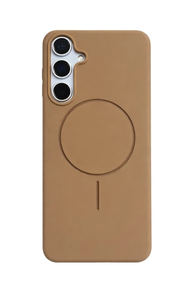 SAMSUNG Galaxy S24 FE Uyumlu İçi Kadife Magsafe Wireless Şarj Özellikli Camel Renkli Telefon Kılıfı ürün görseli 1