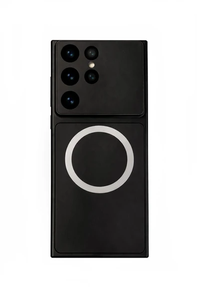 Samsung Galaxy S24 Ultra Uyumlu Kamera Korumalı Magsafe Wireless Şarj Özellikli Full Glass Arka Kapak ürün görseli 1