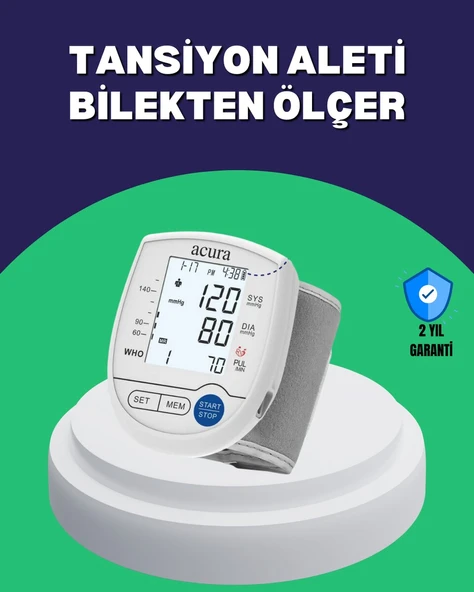Şarjlı ve Pilli Bilek Tansiyon Ölçer Dijital Ekran Hafıza Kayıtlı ürün görseli 1