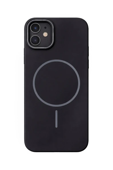 iPhone 12-12 Pro Uyumlu Kamera Çıkıntılı Magsafe Wireless Şarj Özellikli Sert Sararmaz Silikon Kılıf ürün görseli 1