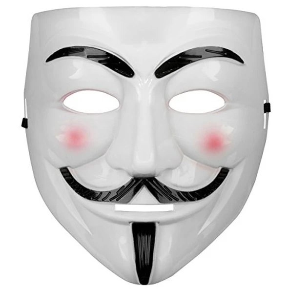 Beyaz Renk Pembe Yanaklı İthal V For Vendetta Maskesi ürün görseli 1