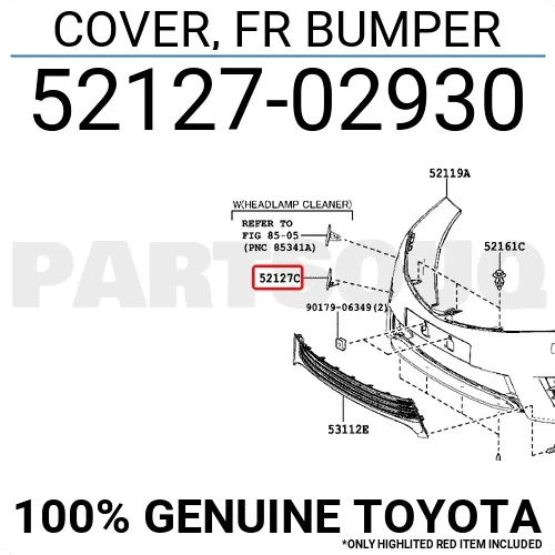 Toyota Corolla 2016-2019 Çeki Demir Kapağı Japon (Oem No: 52127-02930) ürün görseli 1