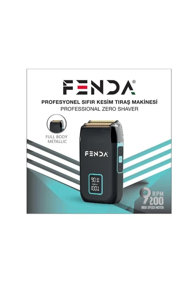 Fenda Zero Shaver 9200 RPM Metal & Göstergeli Tıraş Makinesi Siyah FNDSKLKS0008BL ürün görseli 1