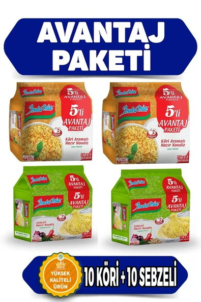 İndomie Köri + Sebzeli Hazır Noodle 20'li ürün görseli 1