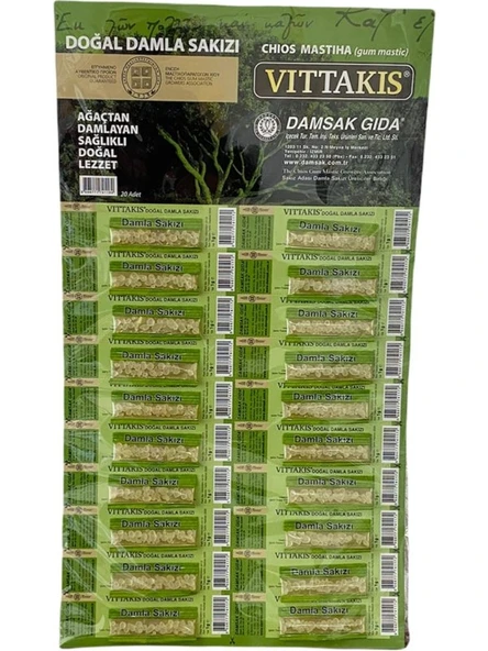 Vittakis Damla Sakızı Kartela Damsak Vittakis 1 gr x 20 ürün görseli 1
