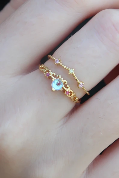 Gold Renk Zirkon Taşlı Taç Model Kadın Yüzük - TJ-BYK2665 ürün görseli 1