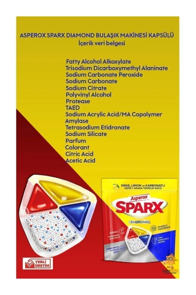 ASPEROX Sparx Bulaşık Makinesi Kapsülü 30'lu x 2 Paket 60 Yıkama - Resim 5