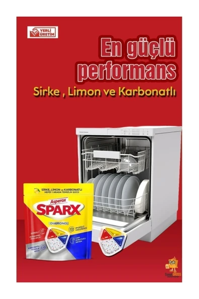 ASPEROX Sparx Bulaşık Makinesi Kapsülü 30'lu x 2 Paket 60 Yıkama - Resim 3