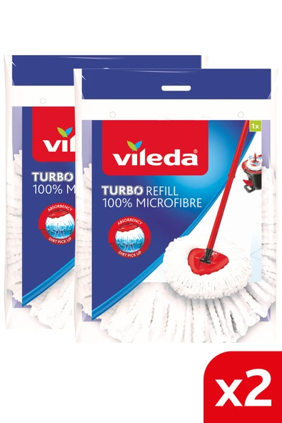 Vileda Turbo Üçgen Başlık Mikrofiber Yedek Paspas 2 Paket ürün görseli 1