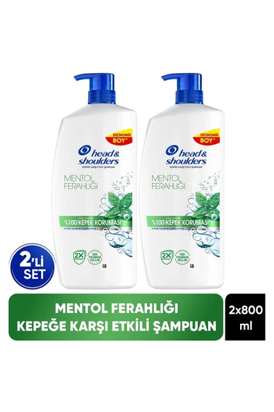 Head & Shoulders Mentol Ferahlığı Kepek Karşıtı Şampuan 800ml x 2 Adet ürün görseli 1