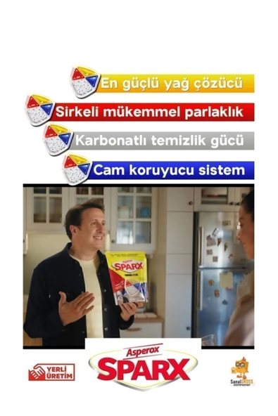 ASPEROX Sparx Bulaşık Makinesi Kapsülü 30'lu x 2 Paket 60 Yıkama - Resim 4