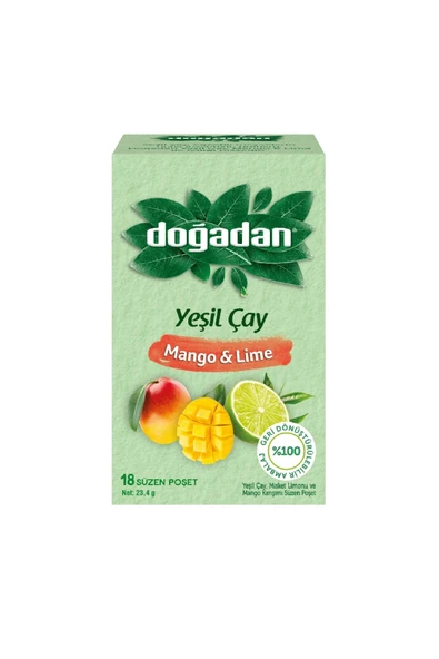 Doğadan YEŞİL ÇAY MANGO- LİME *12 - Resim 2