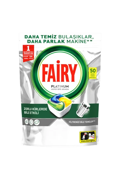 Fairy Platinum Bulaşık Makinesi Deterjanı Kapsülü/Tableti 50 Yıkama Limon Kokulu - Resim 2