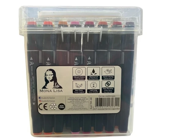 Mona Lisa Artists Touchblack Marker 48 Renk - Resim 3