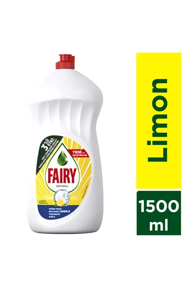 Fairy Orijinal Sıvı Bulaşık Deterjanı 1500 ml Limon Kokulu ürün görseli 1