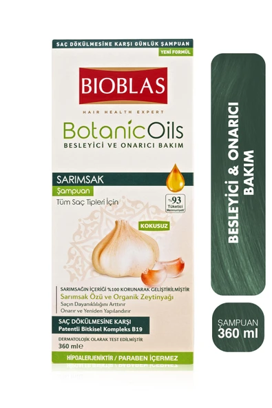 Bioblas Botanic Oils Sarımsaklı Şampuan 360 ml Saç Dökülmesine Karşı, Güçlendirici ürün görseli 1