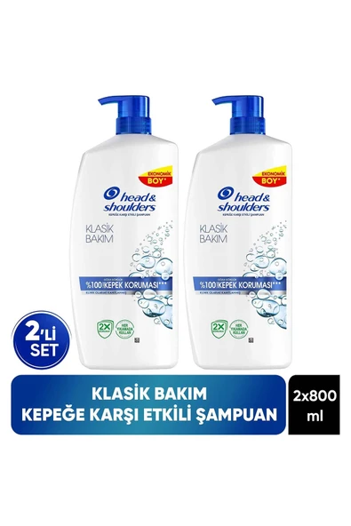 Head & Shoulders Klasik Bakım Kepek Karşıtı Şampuan 800ml x 2 Adet ürün görseli 1