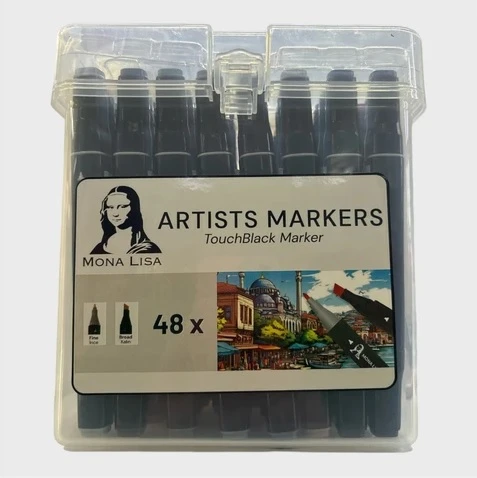 Mona Lisa Artists Touchblack Marker 48 Renk - Resim 2