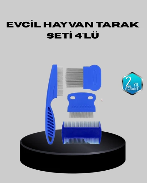 Evcil Hayvan Tüy Bakım Seti – 4’lü Paslanmaz Çelik ve Eco Plastik, Kolay Temizlenebilir ve Dayanıklı ürün görseli 1
