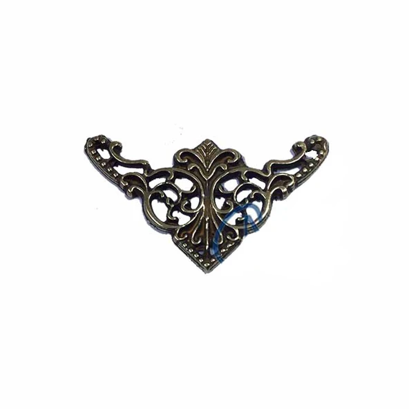 Dekoratif Köşe Süsü, Köşelik - Küçük, 19x34mm, Antik, 100 Adet ürün görseli 1