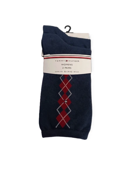 Tommy Hilfiger   TH WOMEN SOCK 2P ARGYLE Kadın Beyaz Çorap - S701236734 ürün görseli 1