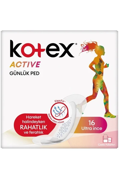 Active Single Günlük Ped Ultra Ince 16'lı Çanta Paketi ürün görseli 1
