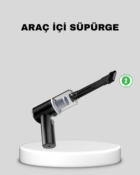 Mini Şarjlı Araç Süpürgesi – 120W Güçlü Motor, 5500PA Vakum Emiş, Yıkanabilir Filtre ürün görseli 1