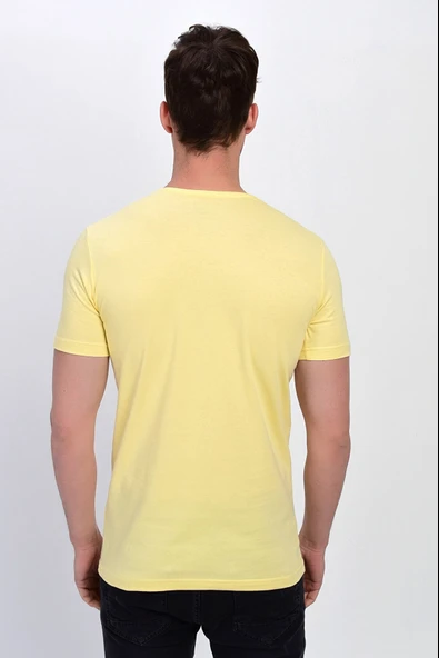 Dynamo  Erkek Basic Likralı V-Yaka T-shirt  - T-339 - Resim 11