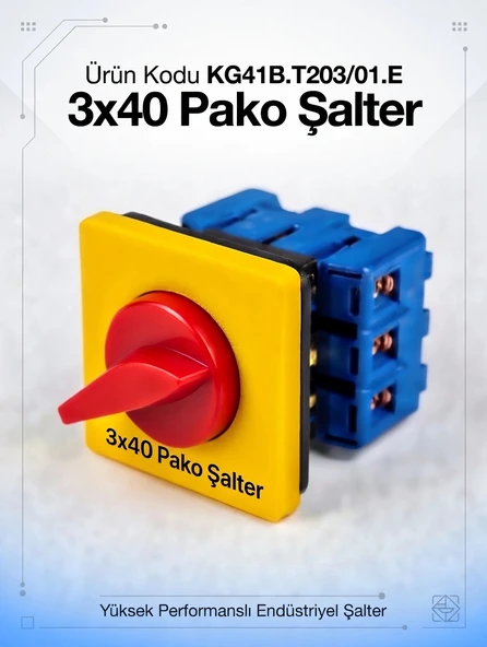 KRAUS & NAİMER 3x40A 3 Fazlı Trifaze Açıp Kapama Kilitlenebilir Emniyet Pako Şalteri (0-1 Aç Kapa 40 Amper) ürün görseli 1