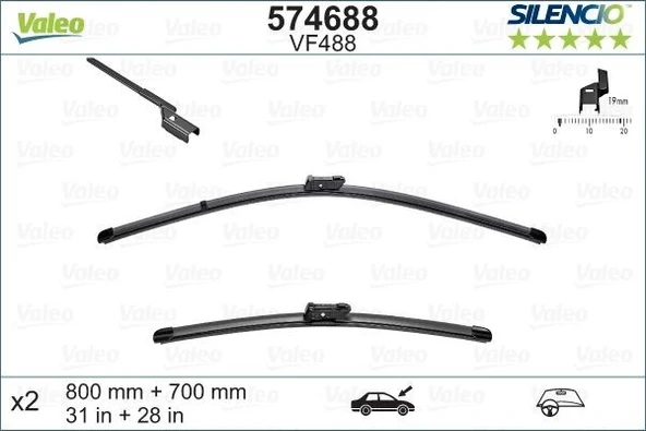 Silecek Süpürgesi Takım Scenıc Iv 16Sonrası / G.Scenıc Iv 16Sonrası / 3008 09-16 Aerotwın A501S (800+680Mm) (Oem No: 642 ürün görseli 1