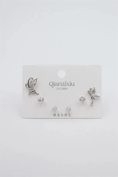 Çoklu Set Küpe - Gümüş ürün görseli 1