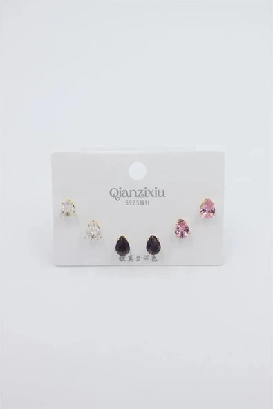 Çoklu Set Küpe - Altın ürün görseli 1