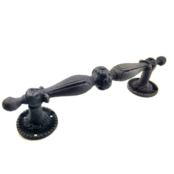 Antika Tarz Dekoratif Pirinç Sütun Çekme Kapı Kolu - 219x49 mm, Oksit ürün görseli 1