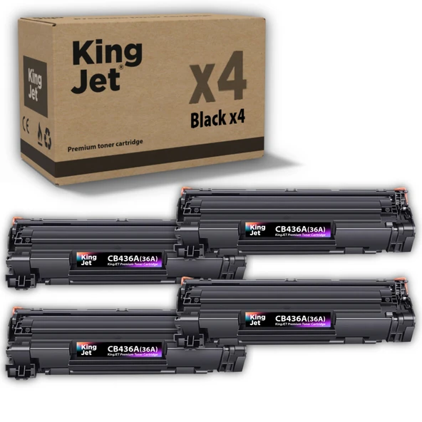 KingJET HP Uyumlu (36A) CB436A Standart Kapasiteli (4'lü Paket) Çipli Muadil Toneri | M1120 ürün görseli 1