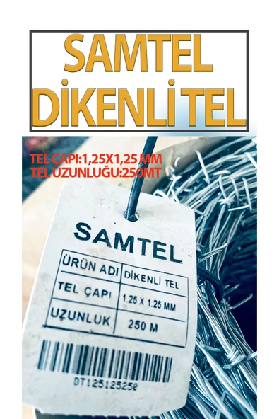 Samtel Dikenli Tel Dikenli Tel Arası Açıklık 100 Mm Toplam Uzunluk 250 M ürün görseli 1