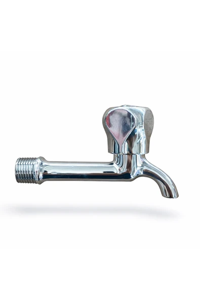 Karizma Model Pirinç Musluk 1/2'' Krom Kaplama Bahçe Balkon Su Musluğu Kısa Tip ürün görseli 1
