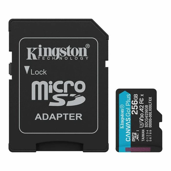 Kingston Canvas Go Plus SDCG4/256G Class 10 UHS-I U3 A2 V30 256 GB Micro SD Kart ürün görseli 1