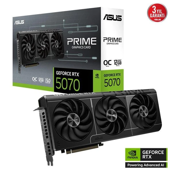 Asus RTX 5070 Prime OC Edition PRIME-RTX5070-O12G 192 Bit GDDR7 12 GB Ekran Kartı ürün görseli 1