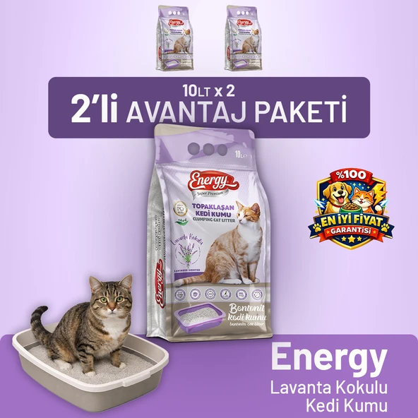 Kedi Kumu Lavanta Kokulu 10 lt - 2 Adet ürün görseli 1