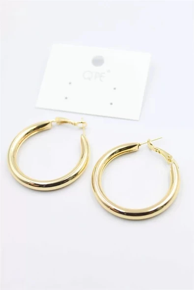 Metal Halka Küpe 3cm - Altın ürün görseli 1