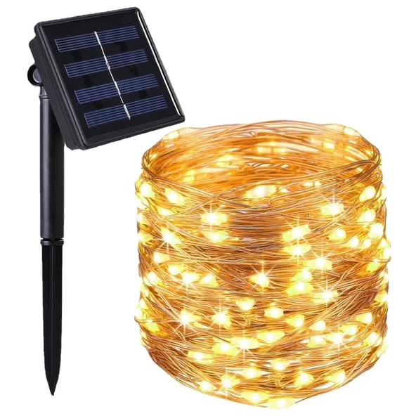 Solar Güneş Enerjili Peri Led 20 Metre Günışığı 8 Mod 200 Led ürün görseli 1