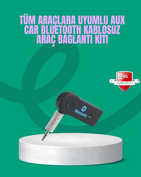 Taşınabilir Bluetooth AUX Araç Müzik ve Konuşma Kiti ürün görseli 1