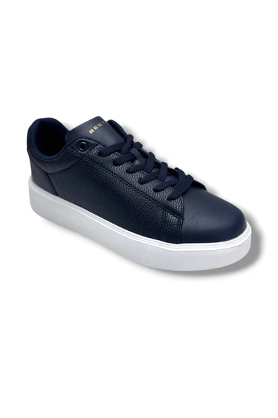 Best Of 2083-26 Baskı Deri Anatomik Erkek Sneaker Lacivert Beyaz ürün görseli 1