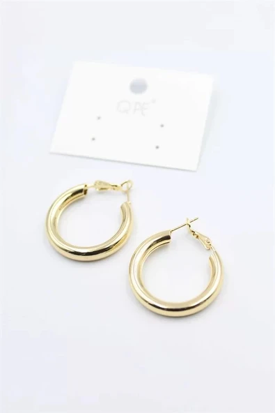 Metal Halka Küpe 2,5cm - Altın - Resim 2