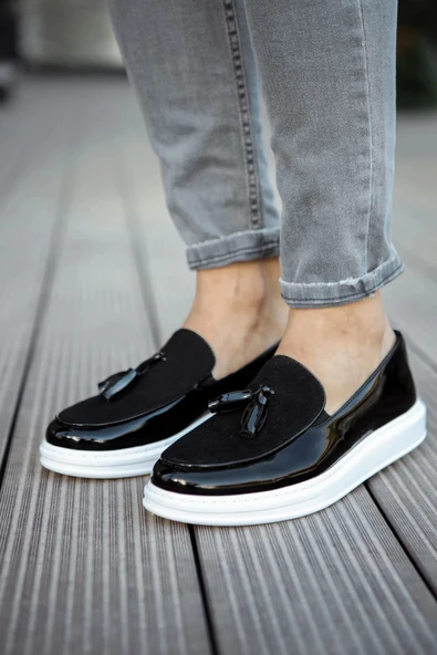 CH002 - RBT Loafer Verniciata Erkek Ayakkabı SIYAH ürün görseli 1