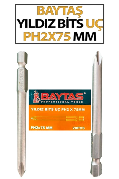 Yıldız Bits Vidalama Ucu Baytaş Ph2x75 mm (1 Adet) ürün görseli 1