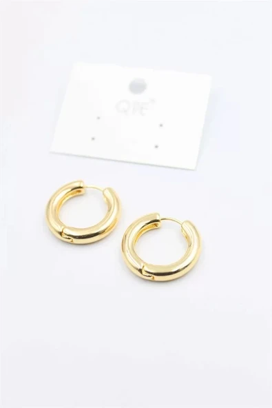 Metal Halka Küpe 2cm - Altın - Resim 2