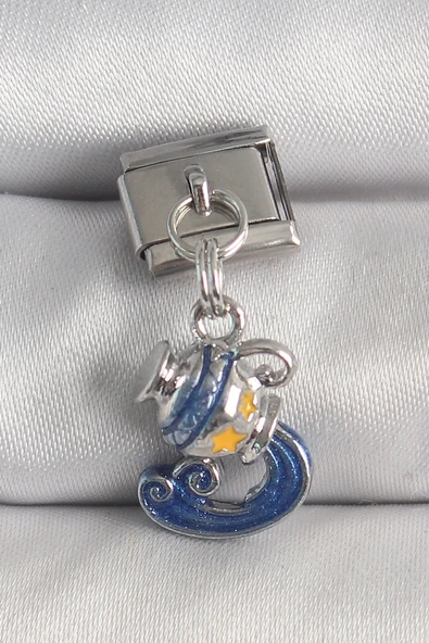 316L Çelik Gümüş Renk Sallantı Kova Burç Model Nomination Charm - TJ-BC1374 ürün görseli 1