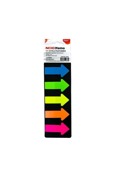 Noki İndex Ok Şekilli Film Postit Ayraç Yağışkanlı Not Kağıdı 5 Renk 25x44Mm 12052 ürün görseli 1